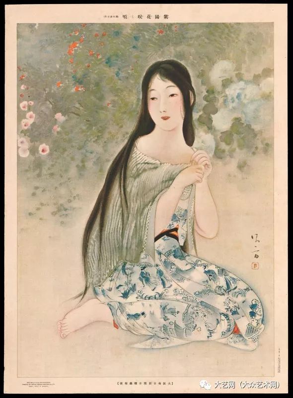 大众艺术网浮世绘名家弟子后誉为宫廷画家日本著名画家镝木清方kiyo