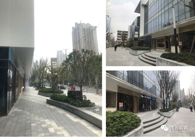 【园林景观】运用弧形的花池&台阶呼应办公楼弧形元素,与商业建筑形成