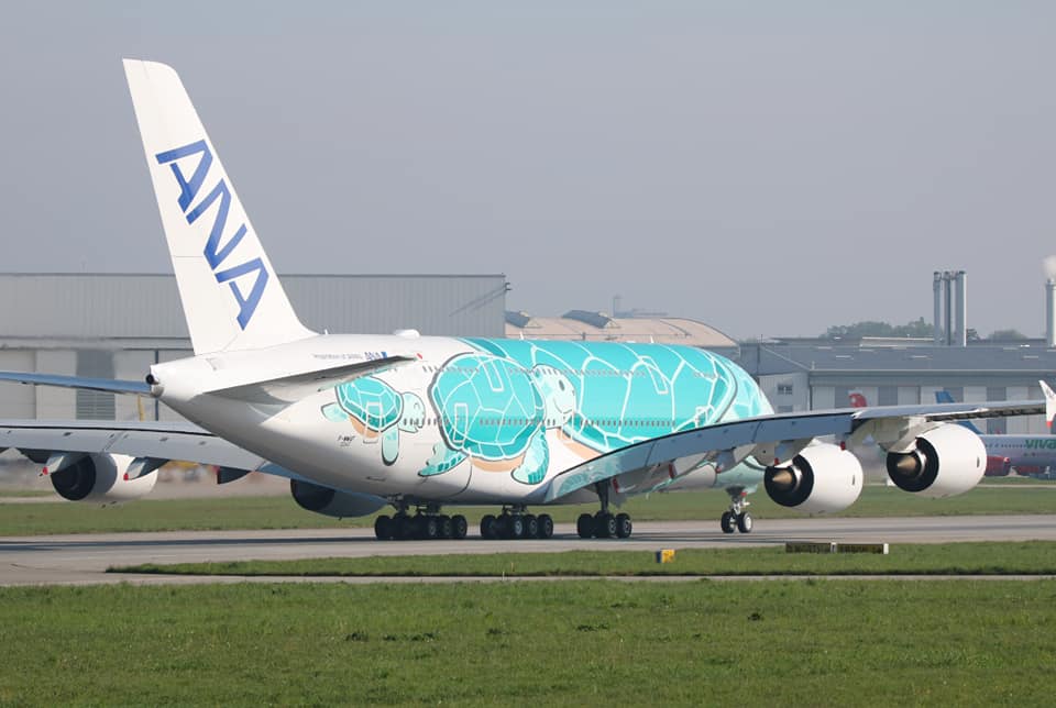 全日空航空喜提第二架a380这次是微笑海龟