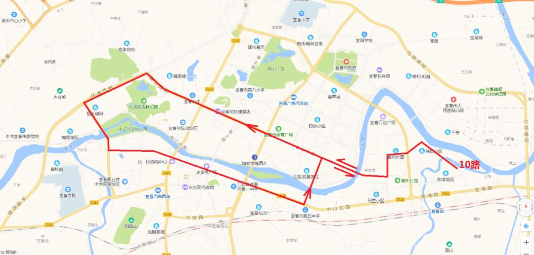 大厅-秀江东路口-右转进入明月北路-袁山大道-原320国道(环城西路)