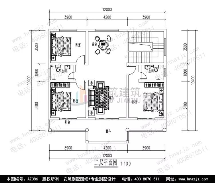 臥室,茶室圖紙內容安築建築設計致力於改善農村居住環境,為新農村別墅