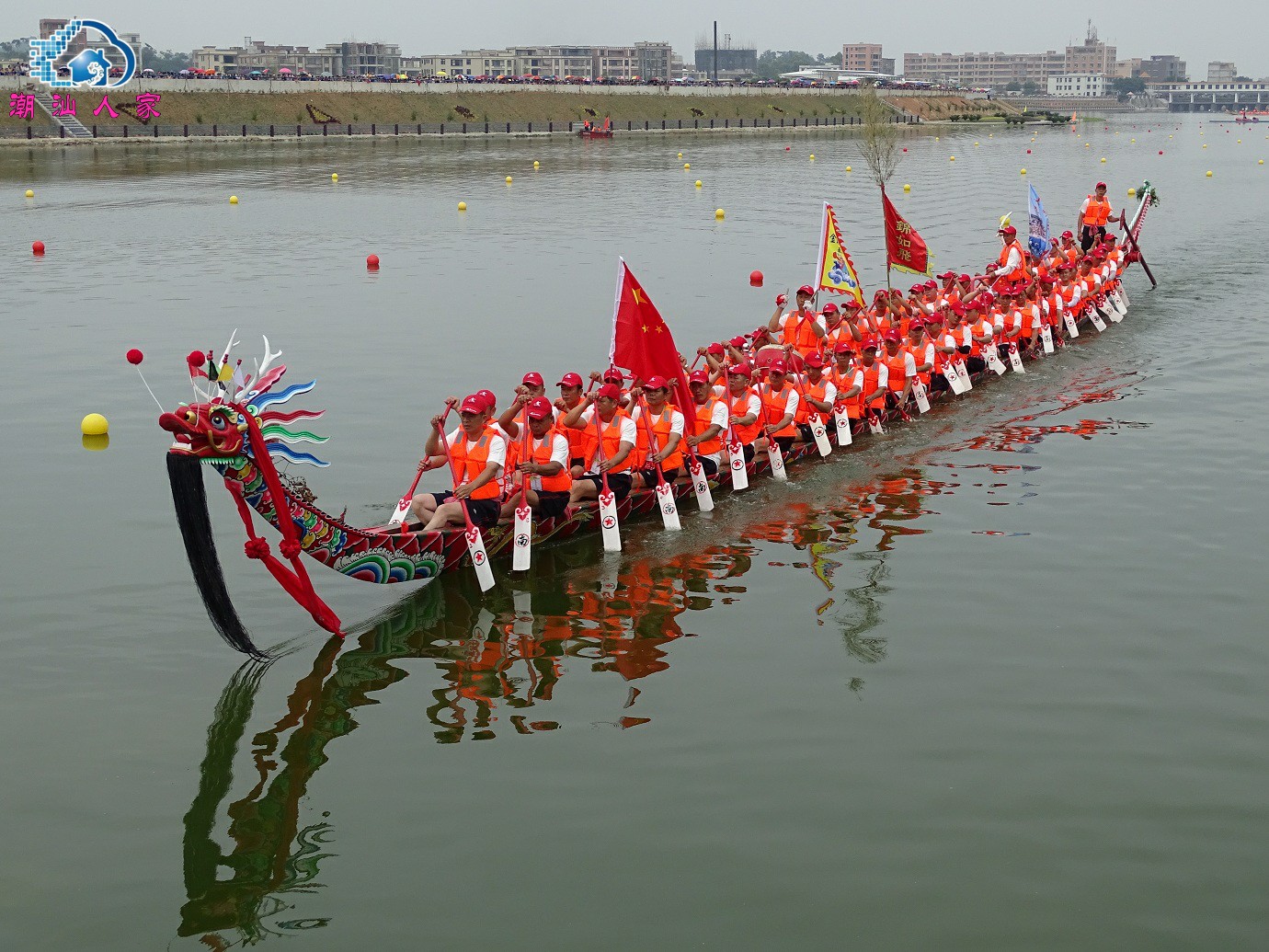 热闹普宁龙舟赛在这里开锣人山人海江水潺潺
