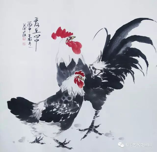 《画鸡》是明代中后期时诗人为自己所画的一只大公鸡所提的诗,诗人画