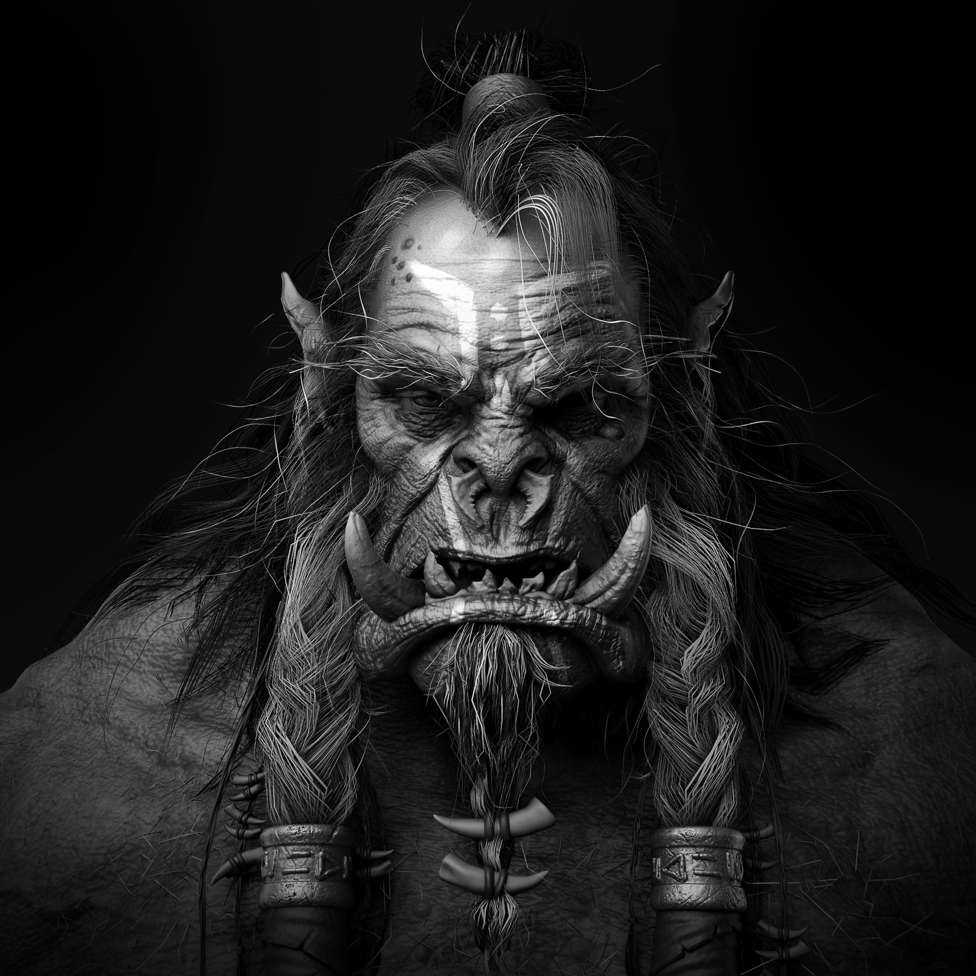 魔兽世界的霜狼萨满长老 3d建模渲染