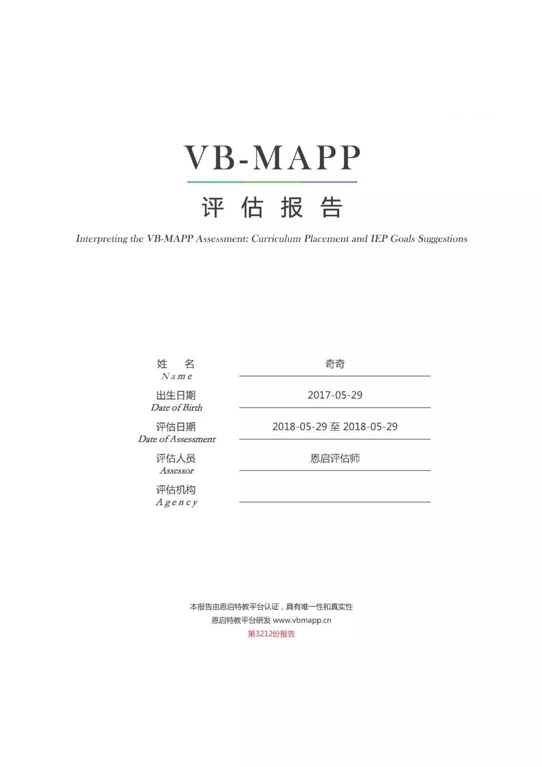 一份完整的vb-mapp评估报告,究竟长什么样?