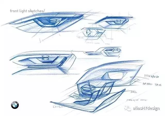 150张车灯手绘设计图/官图,alias hy design 分享!_sketch