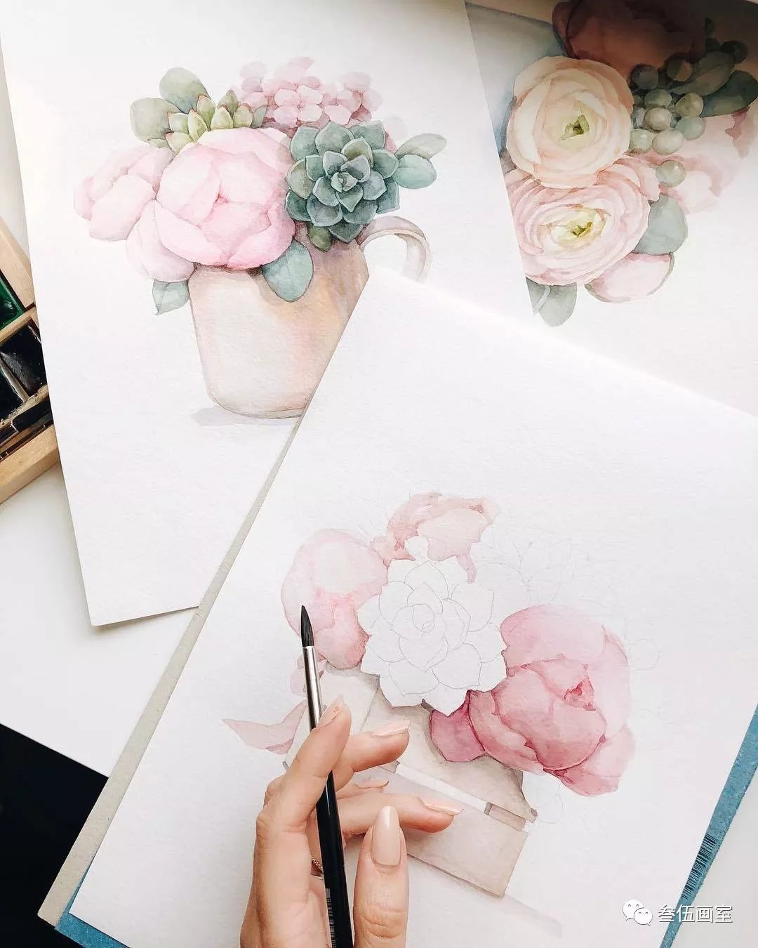 身为一位母亲的tanya bonya,她的水彩作品似乎也带着独属于为人母的