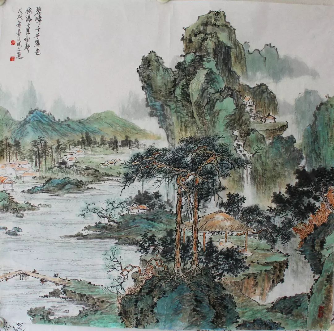 【博宝典藏】周文会山水画作品赏析 水色淋漓 气象氤氲