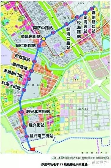 北京亦庄t1轻轨路线图图片