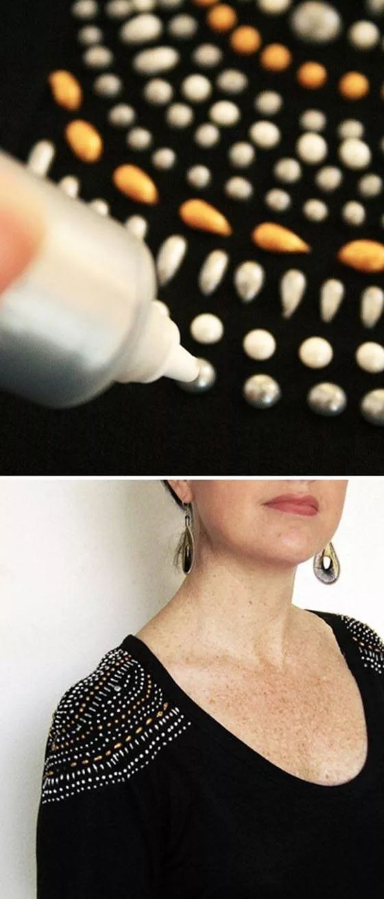 她只动了下旧衣服肩部,旧衣服也可以这么时尚焕然一新