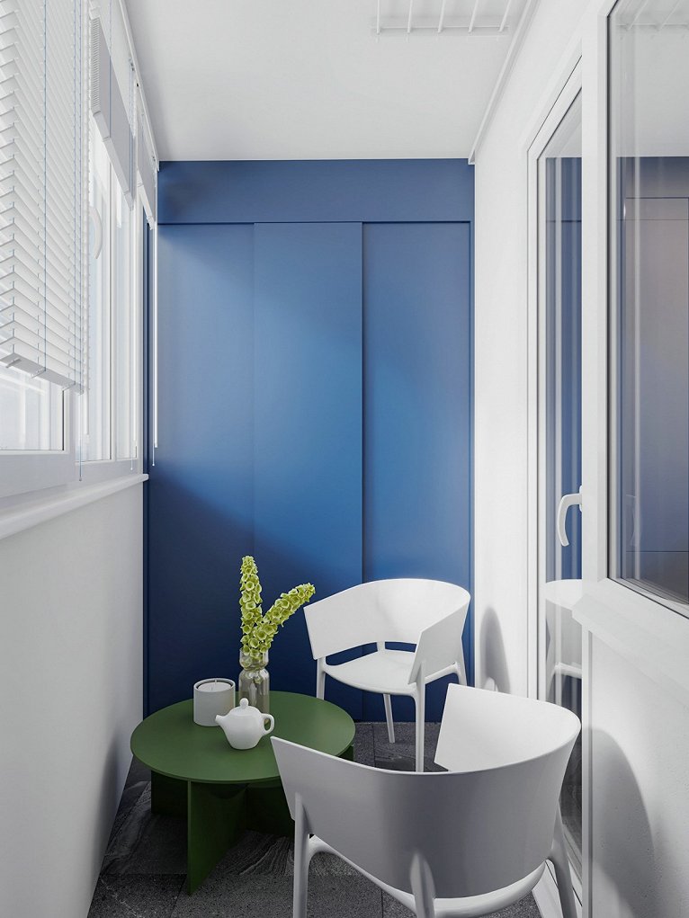 室内设计蓝绿撞色系活力缤纷的家庭住宅