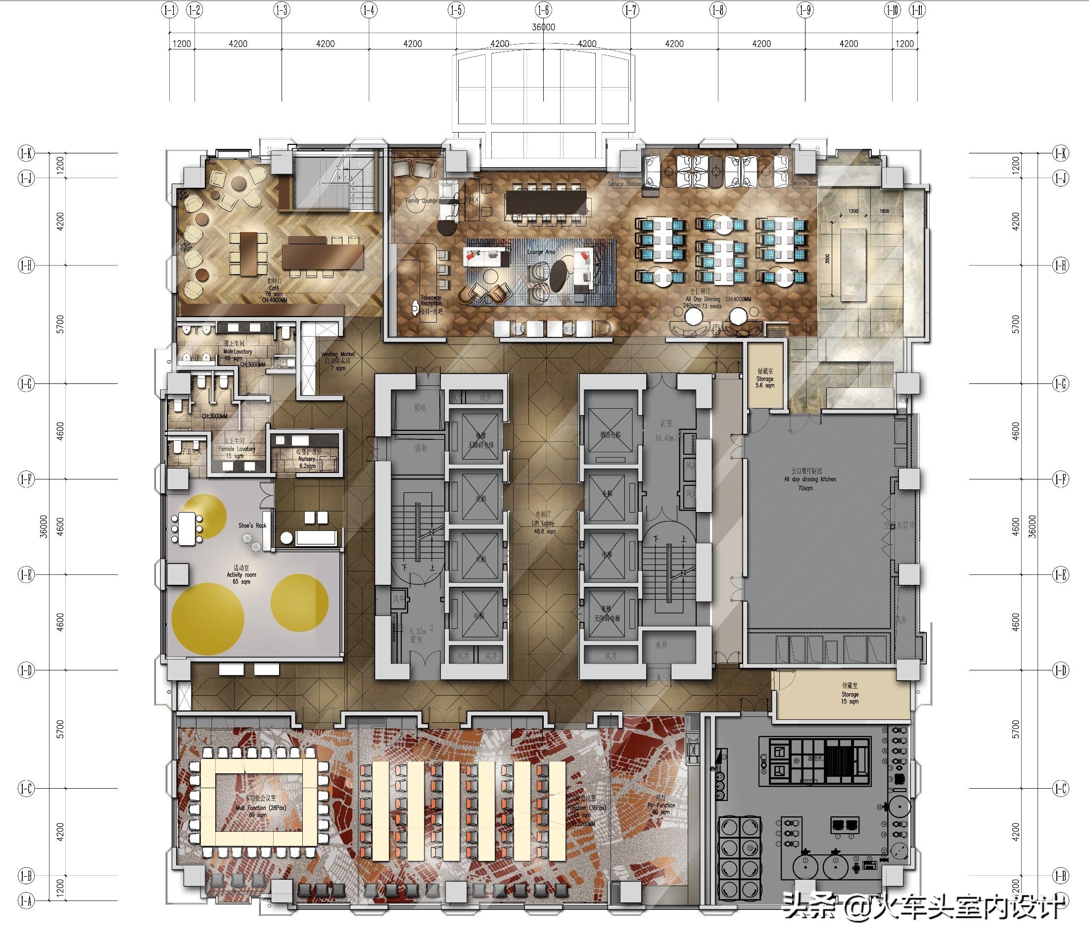 酒店式公寓设计cad施工图纸 ppt设计方案 材料表 机电装修效果图