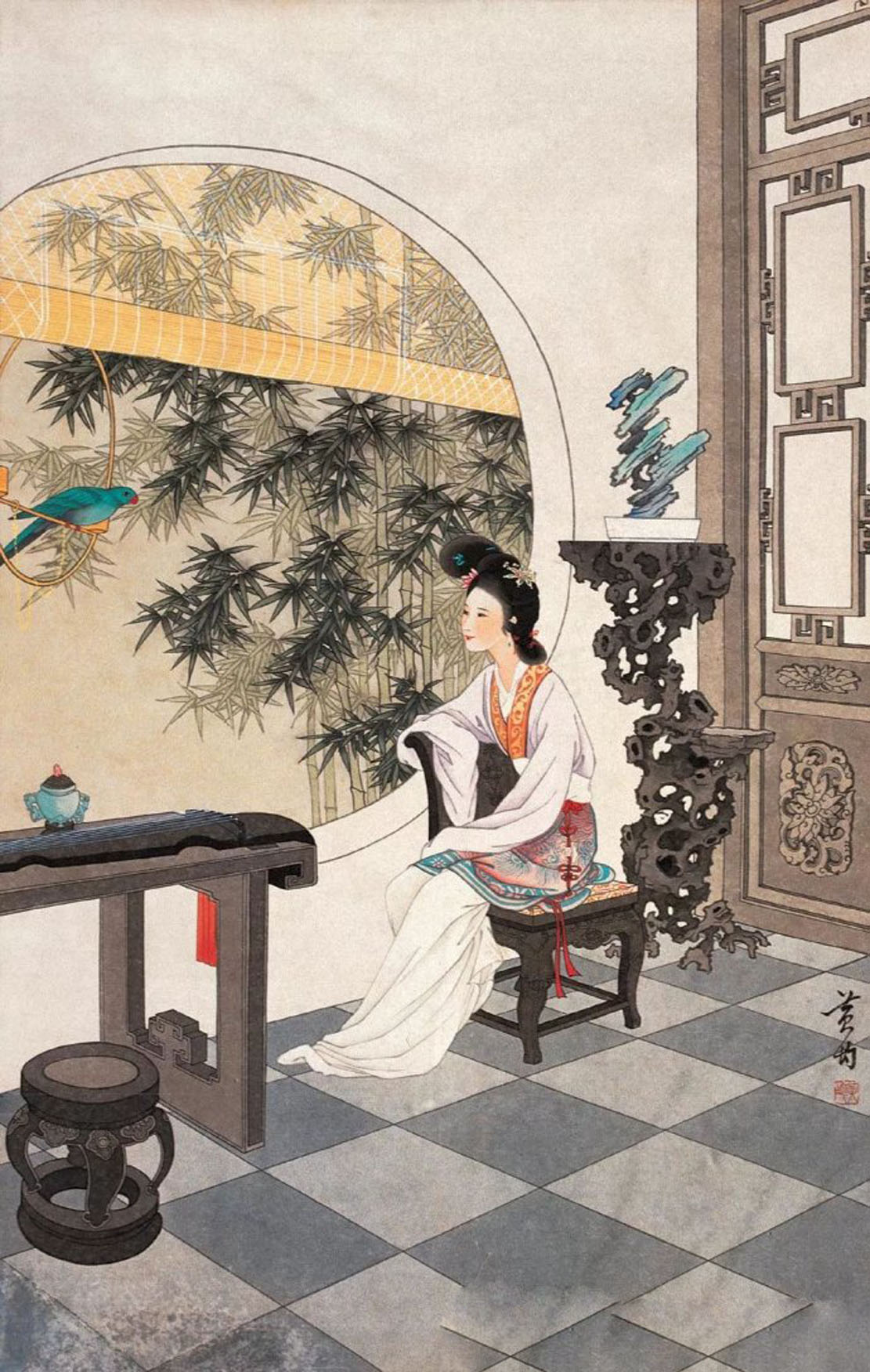 黄均台湾画家《工笔仕女 美轮美奂》