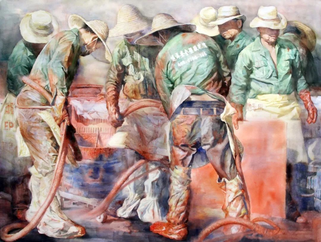 邱敏君《热土》120×130cm 2018年邱敏君《乐忆》76x108cm邱敏君