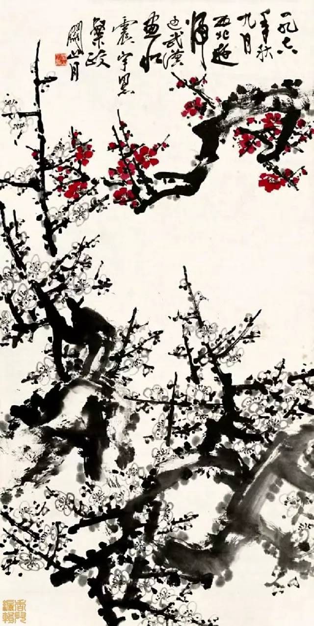 关山月笔下的冬雪傲梅