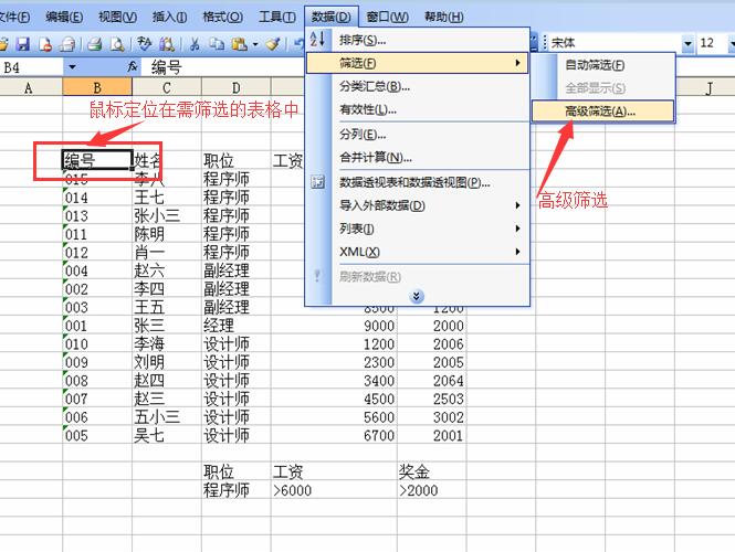 excel表格中的高级筛选使用方法按多个条件筛选出结果来