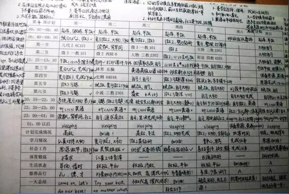 夜读985名校学霸作息表曝光所谓逆袭从来都是踏踏实实走出来的