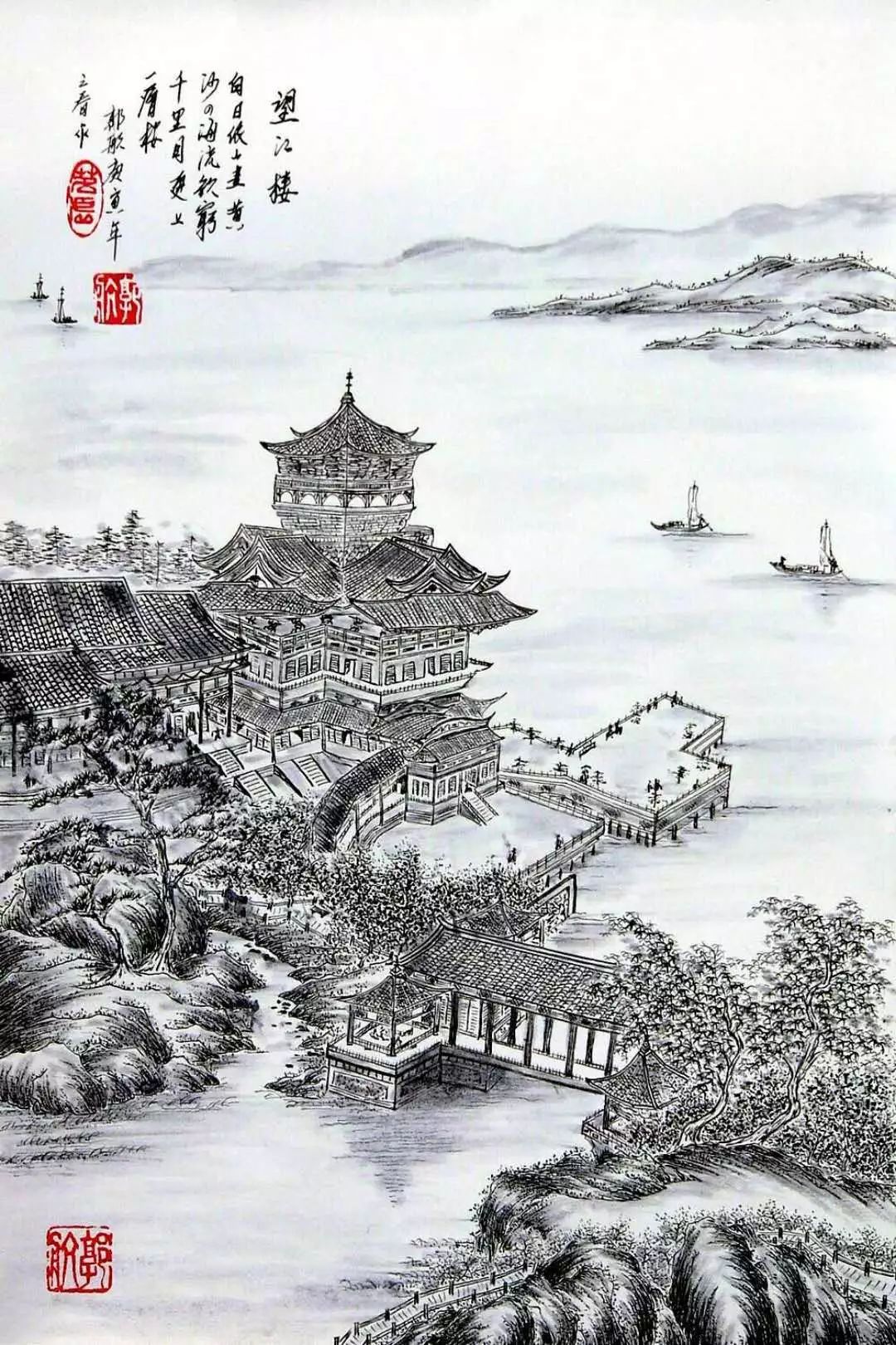 中国钢笔山水画第一人在丁兰用画笔描绘美好