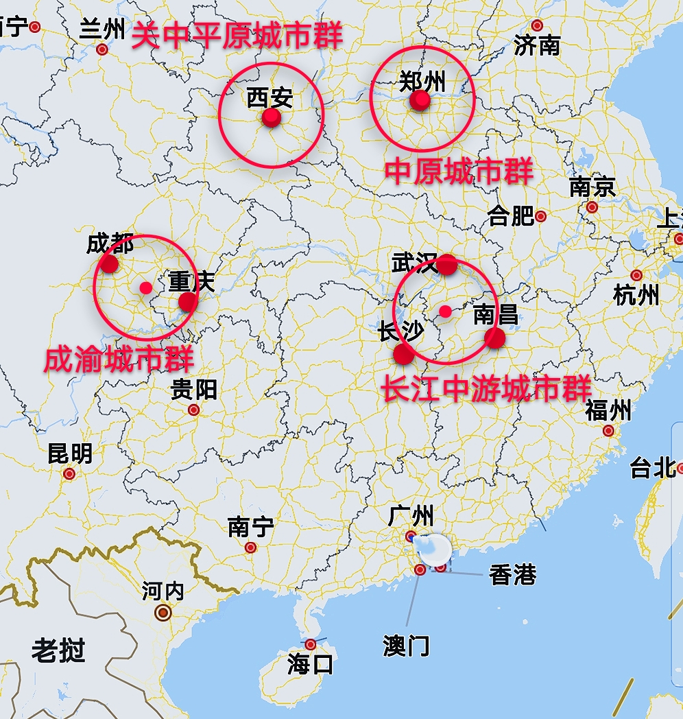 中西部4大城市群,其中2個有望成為我國新的增長極,有你的家鄉嗎?_地區