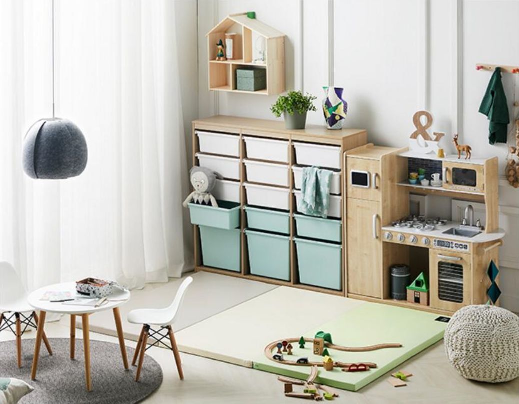 把家具变小变矮,用色再低调点,抵制套路的儿童房"自己会长大"_收纳