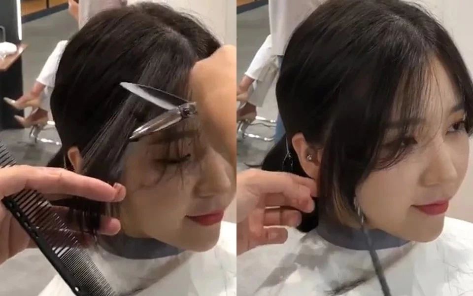 发型师分享八字刘海修剪技巧与整理方法让你夏天刘海蓬松不贴脸