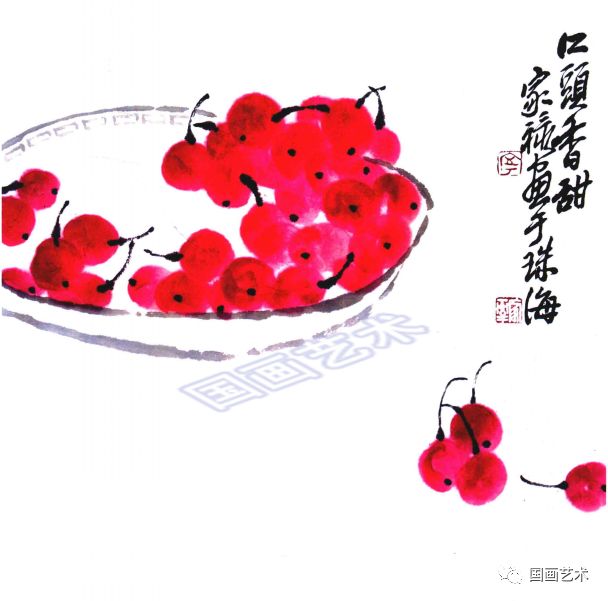 盘里点上小红点.1.一个盘子扁又圆.樱桃5.