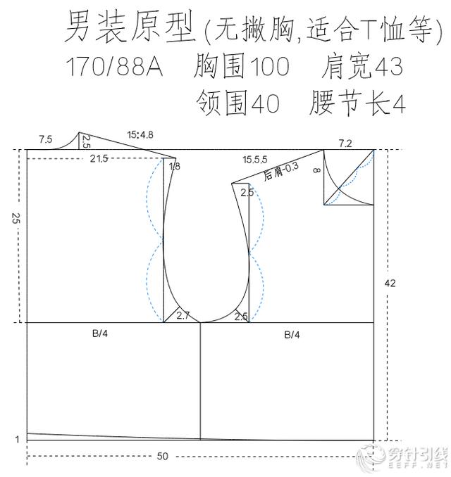 男裝原型女裝原型裙原型參數含詳細尺寸標註說明