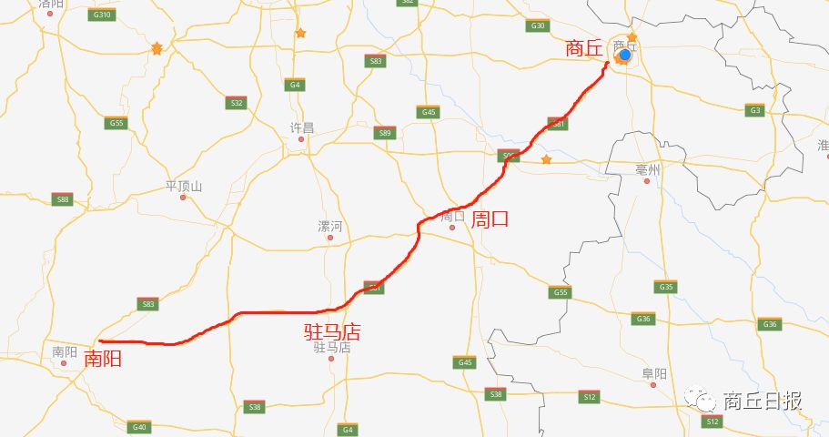 方城,止于社旗与兰南高速相接,连接周口,驻马店,平顶山,南阳四市,路线