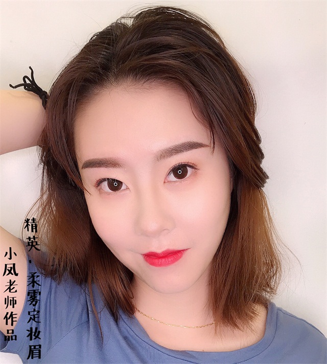 看着就像亲一口-_- 魅惑美瞳线-小凤老师作品 3d仿真眉操作前后对比