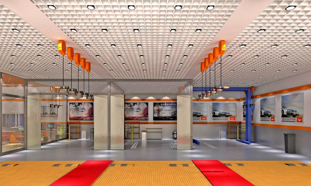 (洗车格栅装修效果图)