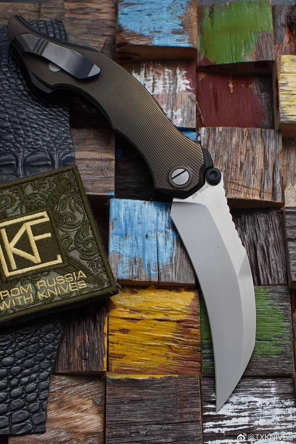 图册欣赏 俄罗斯ckf定制刀工厂首款重量级型号krokar克罗卡尔