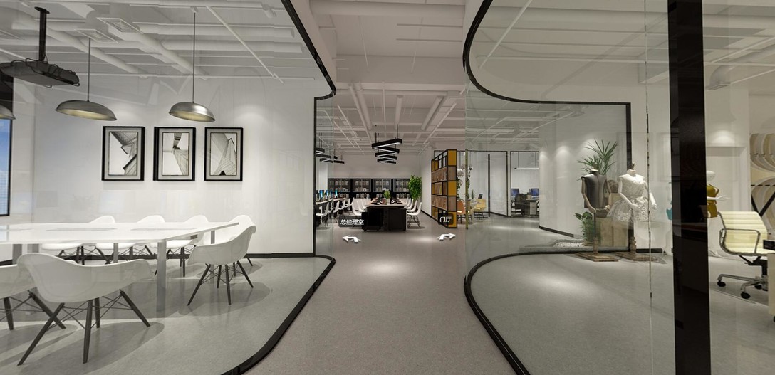500平服装公司办公室设计案例 会呼吸的办公空间设计