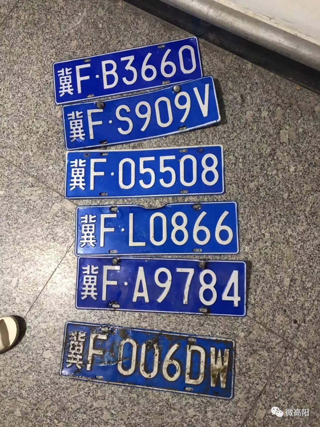 昨日雨中捡到多块车牌看看您认识吗?