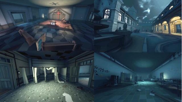 疯人院就是游戏中的第一张全室内地图,从图上看恐怖元素还不错