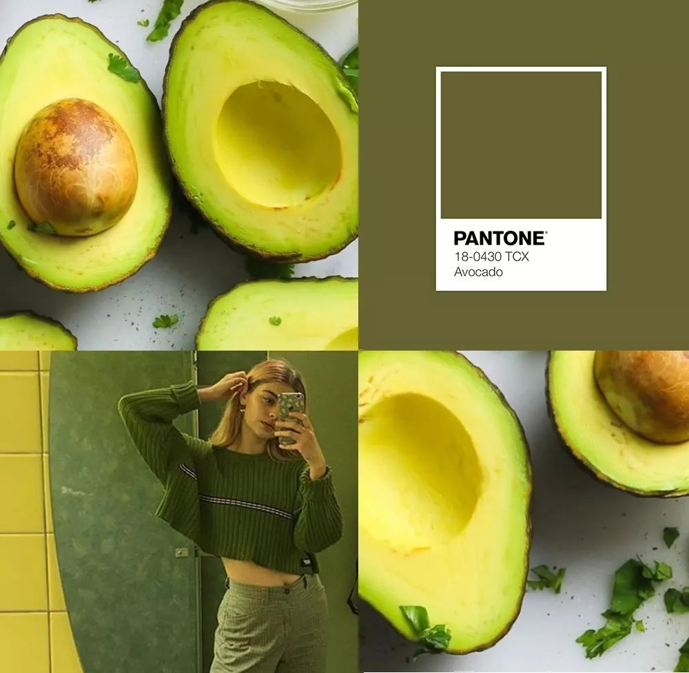 绿色一直属于接受度比较小众的颜色,很多人怕hold不住,但是牛油果 