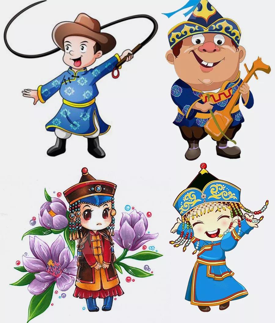 蒙古族服饰图片儿童画图片