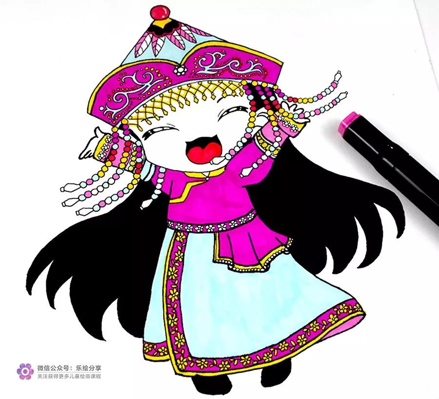 蒙古族简笔画人物特色图片