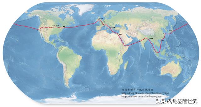 80天环游地球具体路线图片