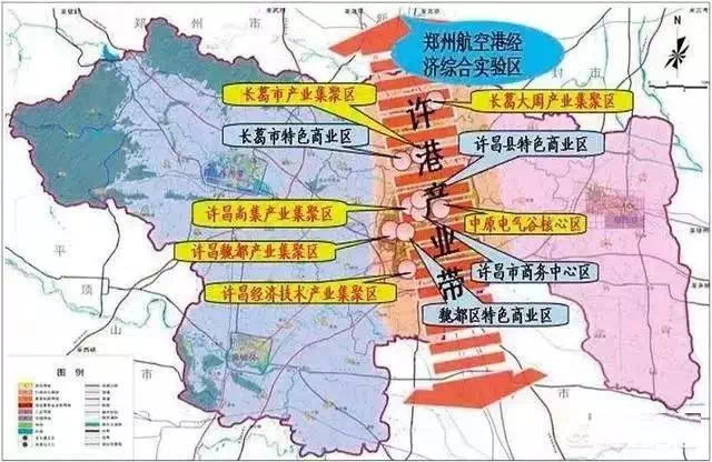 许港产业带示意图郑许间功能互补和良性互动快速推动,让许昌成为了