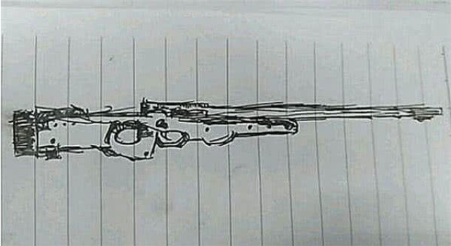 狙击枪绘画手绘图图片