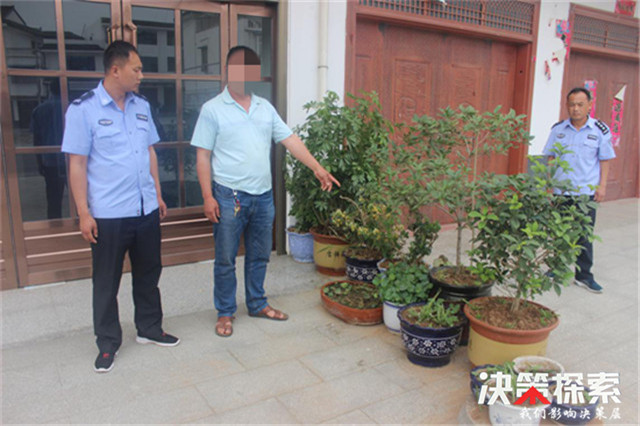 内乡县公安局七里坪乡派出所破获一起系列盗窃上水石盆景案