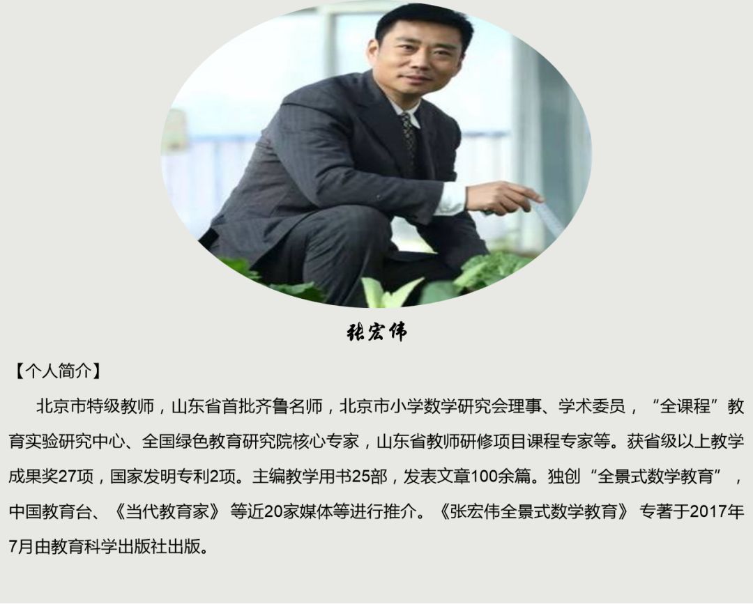 见赏数学花开 ——"名师之路"小学数学张宏伟"全景式教育" 名师工作坊