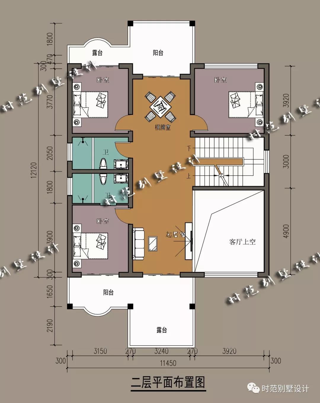 11x12米三层别墅户型图图片