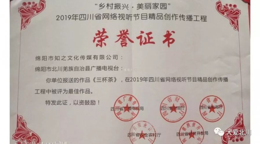 全市唯一,副省长亲自为北川这个单位颁奖!