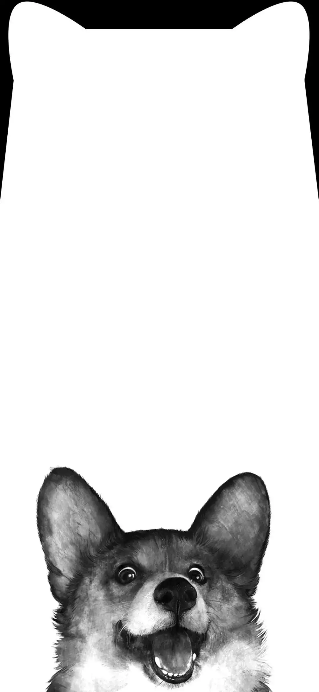 超有爱的个性全面屏小耳朵壁纸,快来换壁纸吧