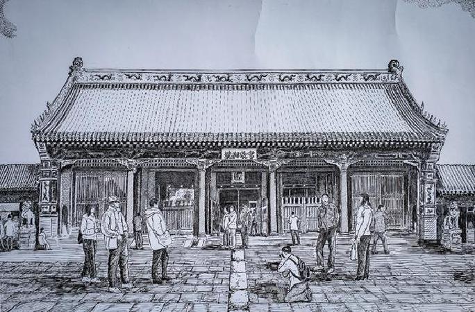 翟金生钢笔画主要以城市建筑为主,历时二十余年,游历16省份,创作千余