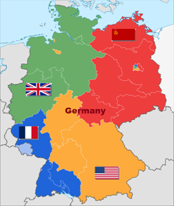 1945年二战德国战败后,在德国驻扎有近百万外国军队,这主要是占领德国