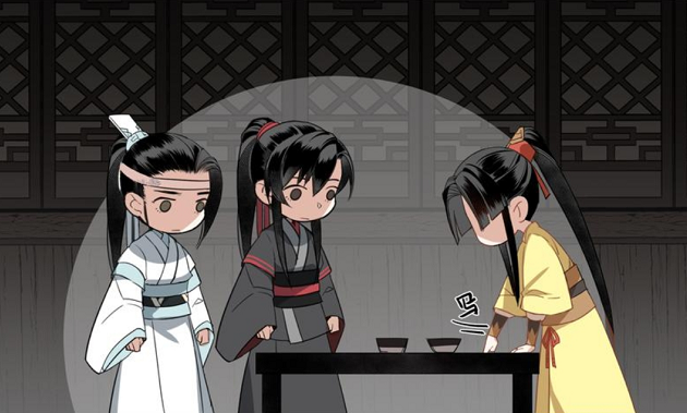 魔道祖师漫画金凌认出霜华剑魏无羡反应可爱