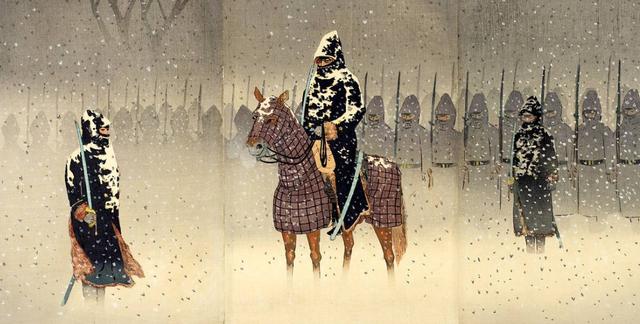 《塞下曲》卢纶月黑雁飞高,单于夜遁逃.欲将轻骑逐,大雪满弓刀.