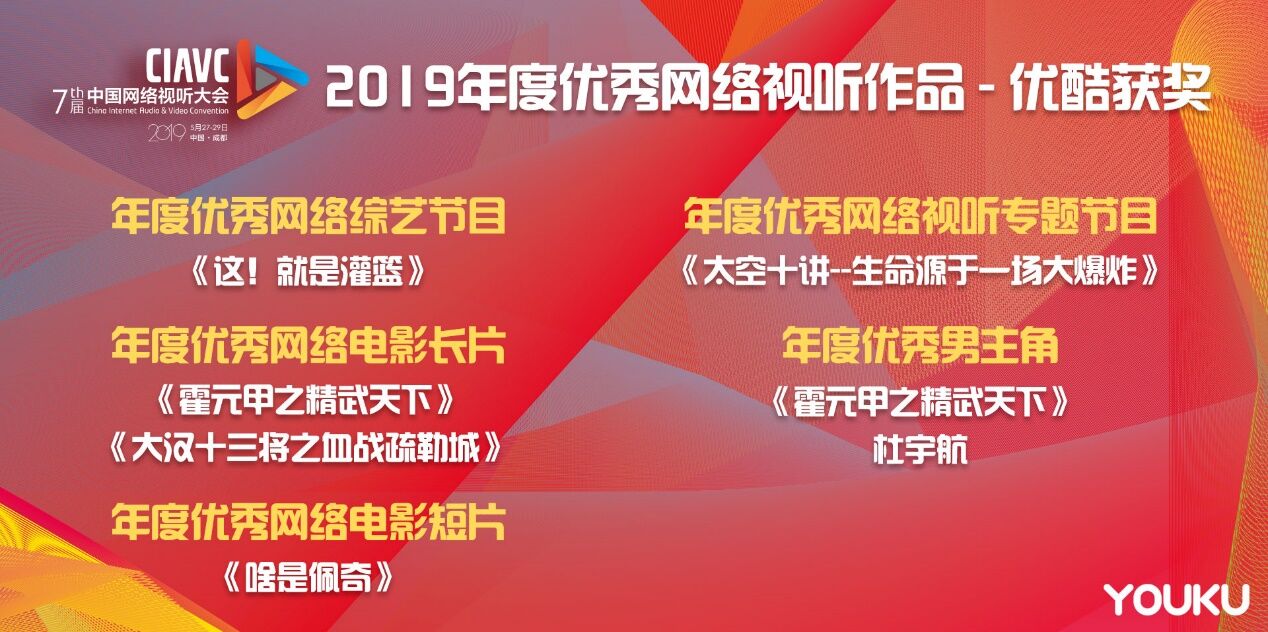 《网络视听大会公布年度推选 优酷网络电影成最大赢家》